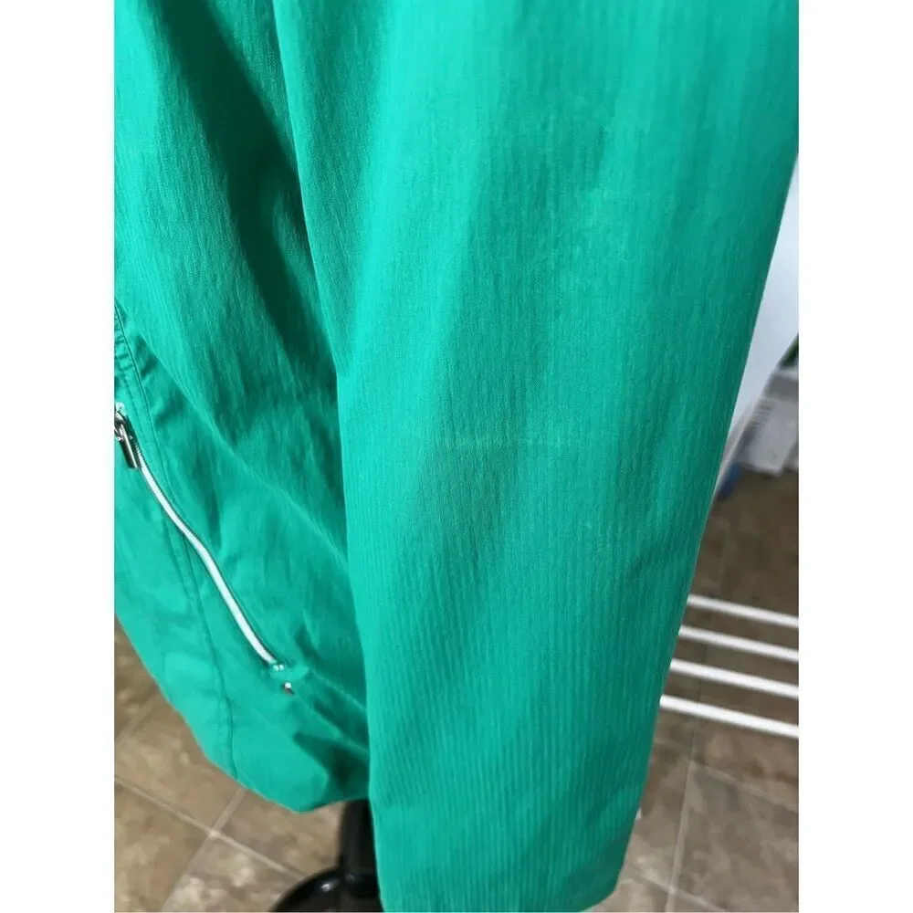 Zenergy Chicos Stripe Jacket Size 1 Green full Zipper Stretch Pocket Outdoor